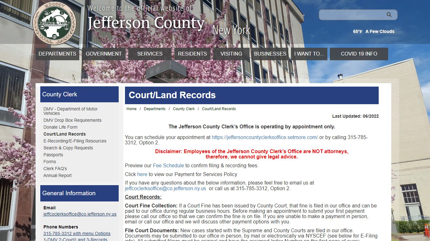 Welcome to Jefferson County, New York - Court/Land Records