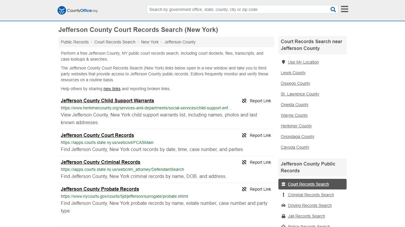 Jefferson County Court Records Search (New York) - County Office