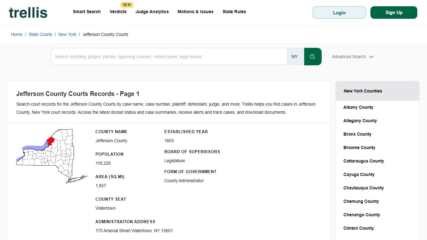 Jefferson County Court Records | Docket Search New York Page 1 ...