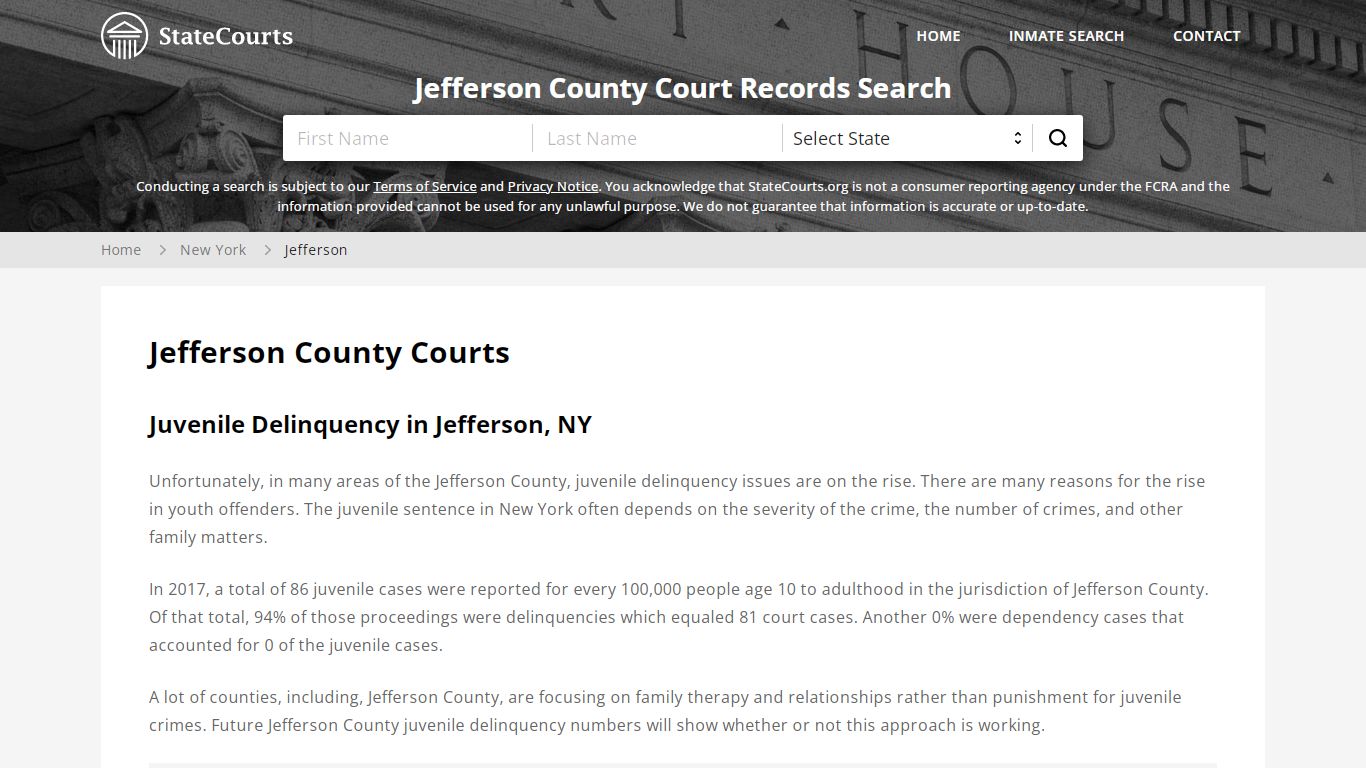 Jefferson County, NY Courts - Records & Cases - StateCourts